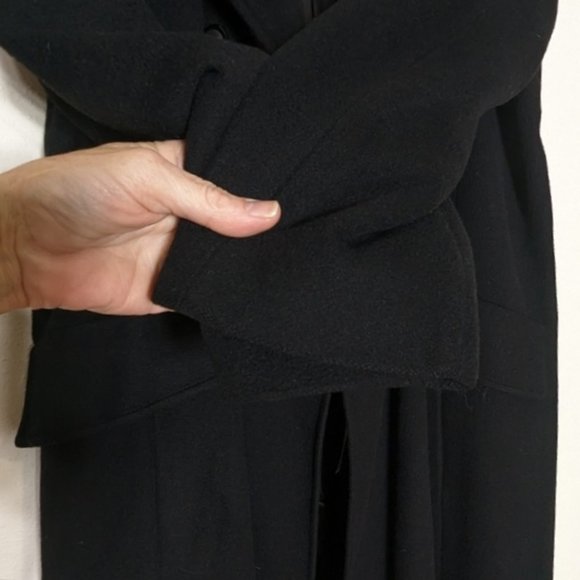 Vintage Cashmere Full Length Double Breasted Dress Coat Black M/L - Picture 4 of 16